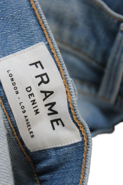Frame Denim Womens Mid Rise Cut Off Saldano Shorts Blue Cotton Size 27