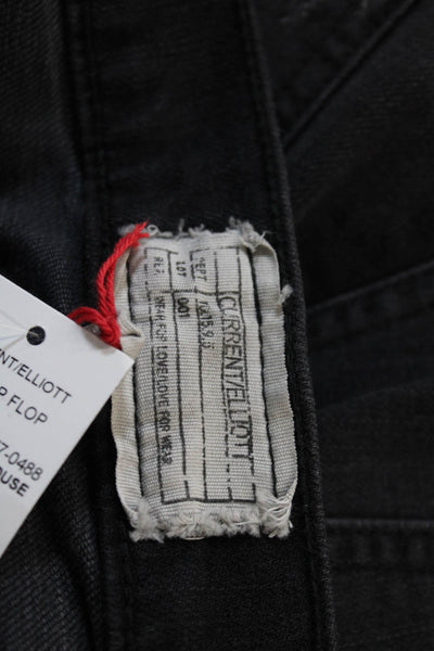 Current/Elliott Womens The Flip Flop Flare Leg Jeans Townhouse Black Cotton Sz 2