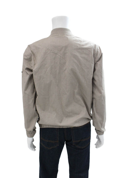Civil Society Mens Zippered Long Sleeve Basic Mid-Length Jacket Beige Size S