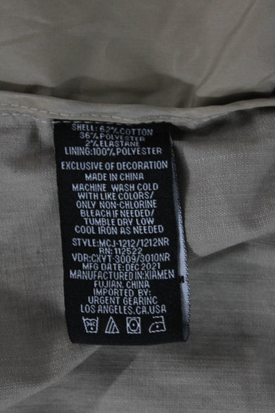 Civil Society Mens Zippered Long Sleeve Basic Mid-Length Jacket Beige Size S