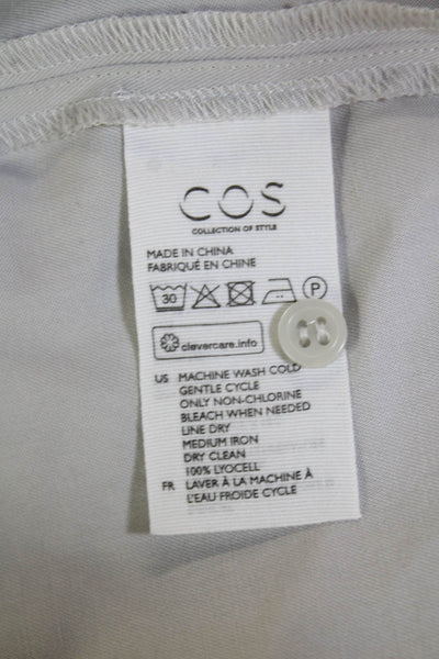 COS Mens Collared Short Sleeve Button-Down Shirt Solid Gray Size XS