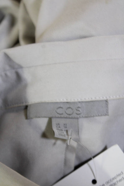 COS Mens Collared Short Sleeve Button-Down Shirt Solid Gray Size XS