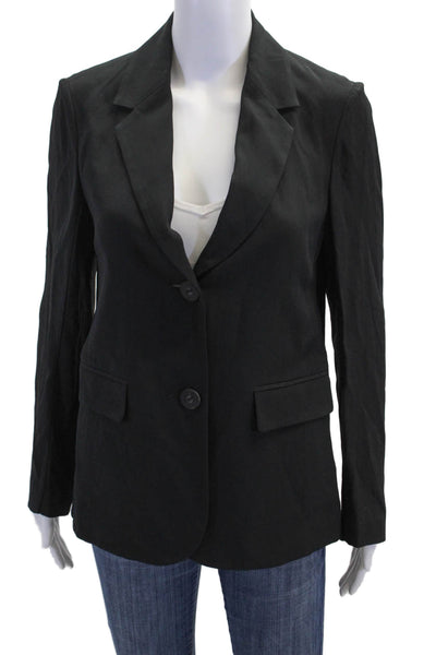 Rosetta Getty Womens Two Button Notched Lapel Blazer Jacket Black Size Small