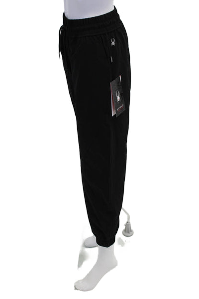Spyder Womens Drawstring Waist Pocketed Athletic Track Pants Black Size XS