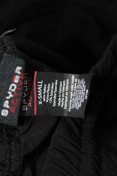 Spyder Womens Drawstring Waist Pocketed Athletic Track Pants Black Size XS