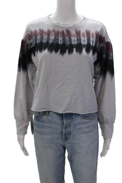 Electric & Rose Womens Cotton Tie Dye Round Neck Sweatshirt Top Blue Size S
