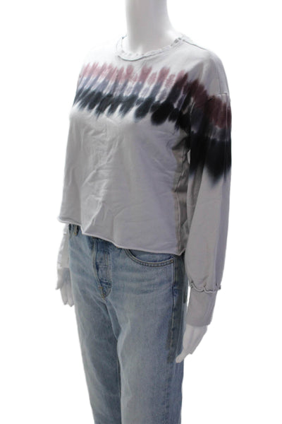 Electric & Rose Womens Cotton Tie Dye Round Neck Sweatshirt Top Blue Size S