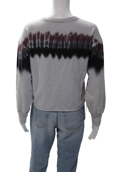 Electric & Rose Womens Cotton Tie Dye Round Neck Sweatshirt Top Blue Size S
