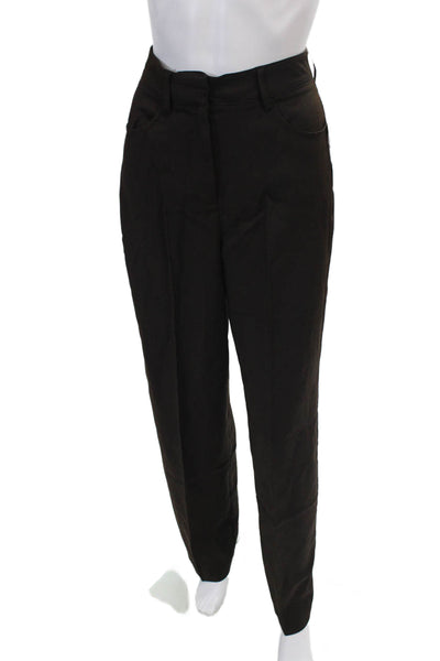 Naked Womens High Rise Pleated Wide Leg Trouser Pants Brown Size 34