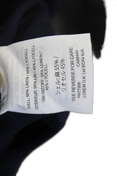 Point Sur Womens Linen Drawstring High Rise Cuff Ankle Jogger Pants Navy Sz P00