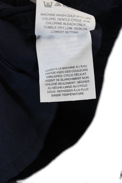Point Sur Womens Linen Drawstring High Rise Cuff Ankle Jogger Pants Navy Sz P00