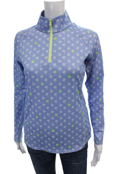RLX Ralph Lauren Womens Printed Half Zip Mock Neck Active Top Size XS