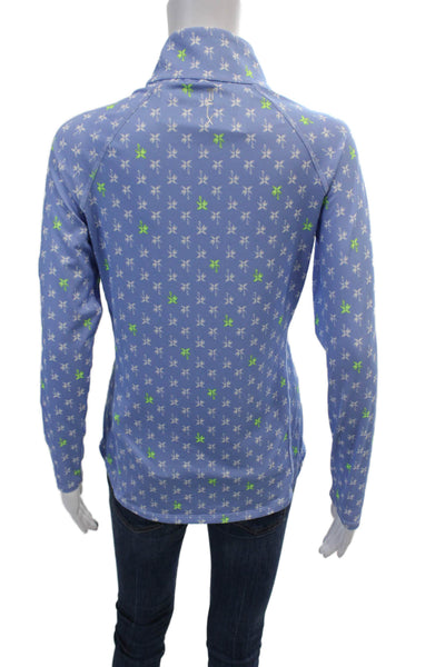 RLX Ralph Lauren Womens Printed Half Zip Mock Neck Active Top Size XS
