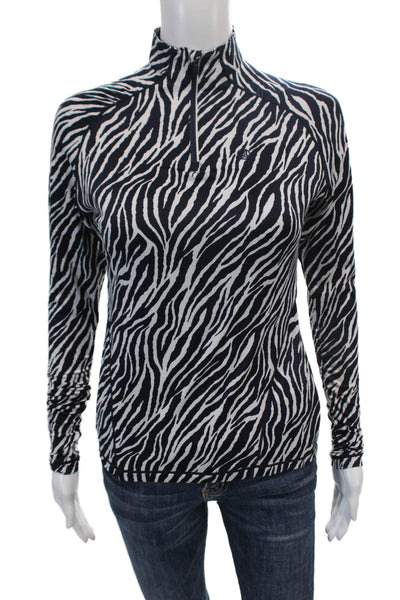 RLX Ralph Lauren Womens Printed Half Zip Mock Neck Active Top Size XS