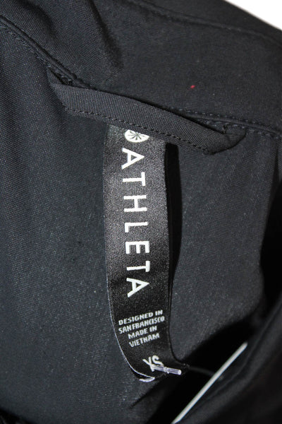 Athleta Womens Collared Long Sleeve Button Up Blouse Top Black Size XS