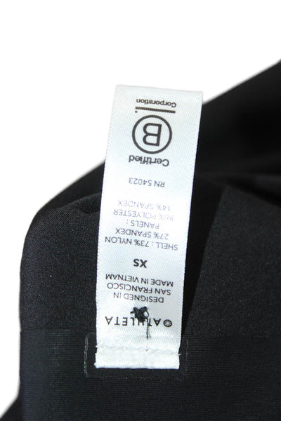 Athleta Womens Collared Long Sleeve Button Up Blouse Top Black Size XS