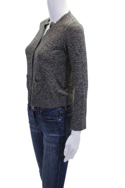Tomas Maier Womens Long Sleeves Button Down Cardigan Sweater Gray Size 4