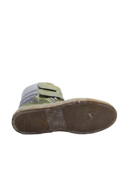 Brunello Cucinelli Womens Patent Leather High Top Sneakers Green Size 36 6