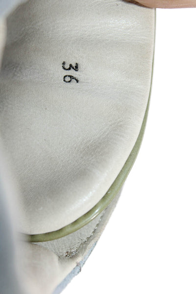 Brunello Cucinelli Womens Patent Leather High Top Sneakers Green Size 36 6