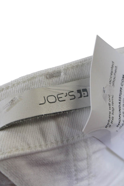 Joes Womens Cotton Zip Button Fray Bottom Light Wash Denim Shorts White Size EUR