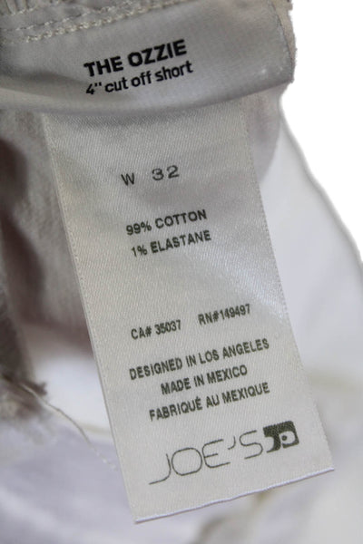 Joes Womens Cotton Zip Button Fray Bottom Light Wash Denim Shorts White Size EUR