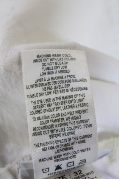 Joes Womens Cotton Zip Button Fray Bottom Light Wash Denim Shorts White Size EUR