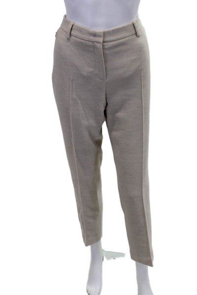 Akris Punto Womens Cotton Zip Button Straight Leg Pants Nude Size 06