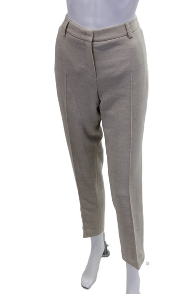 Akris Punto Womens Cotton Zip Button Straight Leg Pants Nude Size 06
