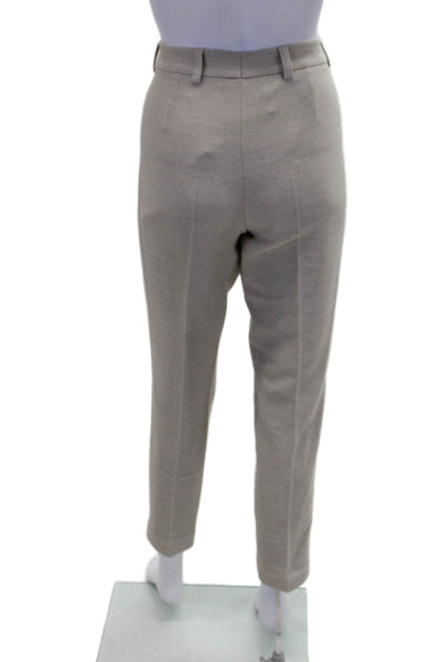 Akris Punto Womens Cotton Zip Button Straight Leg Pants Nude Size 06