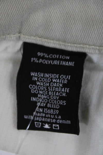 Monfrere Mens Brando Mid Rise Slim Leg Jeans Khaki Beige Cotton Size 34
