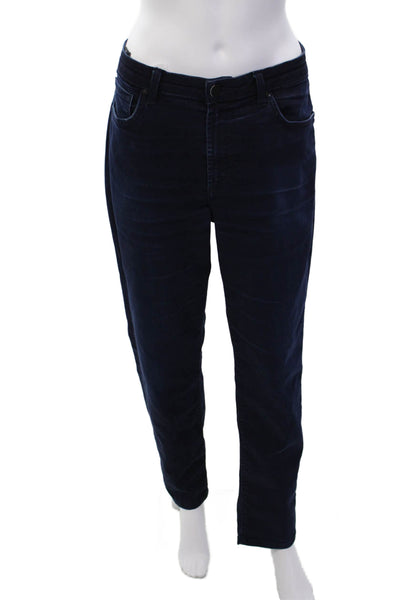 Monfrere Mens Zip Up Brando Slim Leg Ink Wash Jeans Blue Cotton Size 32