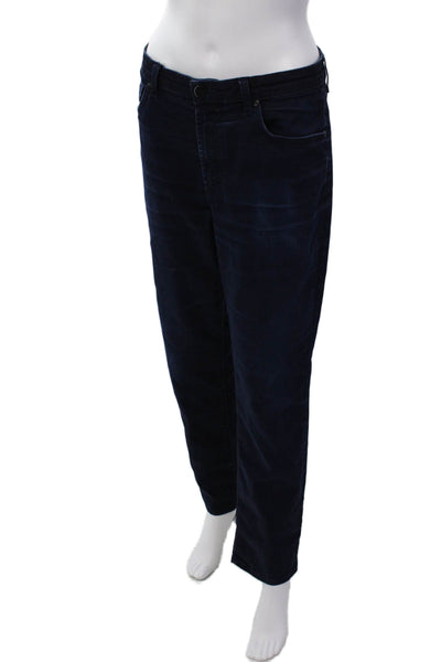 Monfrere Mens Zip Up Brando Slim Leg Ink Wash Jeans Blue Cotton Size 32