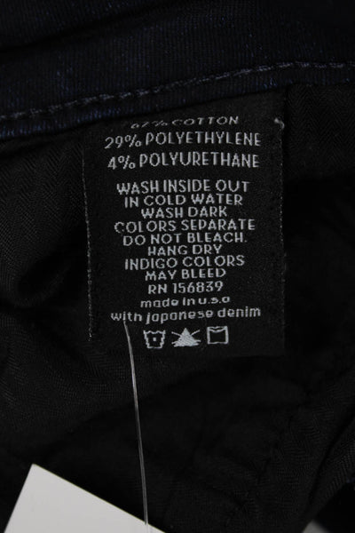 Monfrere Mens Zip Up Brando Slim Leg Ink Wash Jeans Blue Cotton Size 32