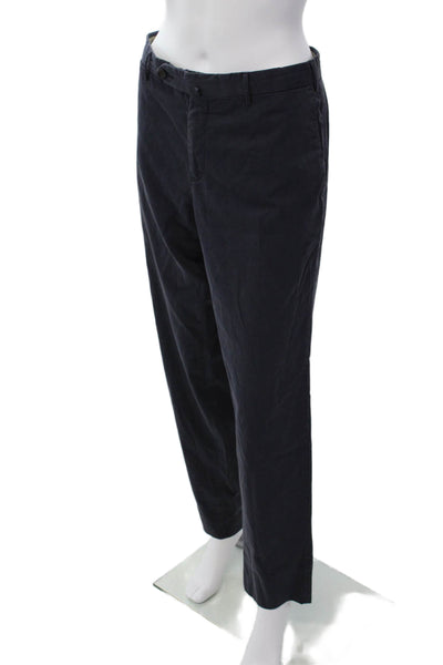 PTO1 Mens Silk Blend Slim Fit Skinny Leg Pants Navy Blue Size EUR 50