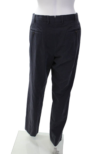 PTO1 Mens Silk Blend Slim Fit Skinny Leg Pants Navy Blue Size EUR 50