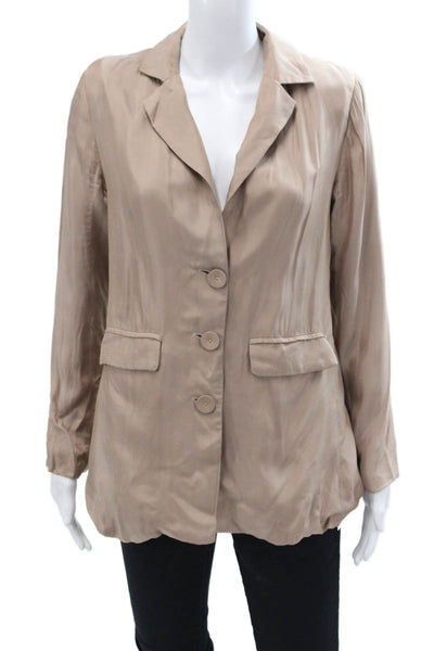 Dissh Womens Three Button Back Slit Light Weight Jacket Mocha Beige Size 6