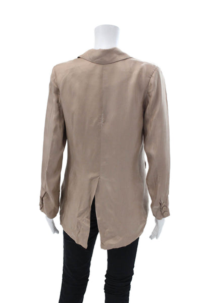 Dissh Womens Three Button Back Slit Light Weight Jacket Mocha Beige Size 6