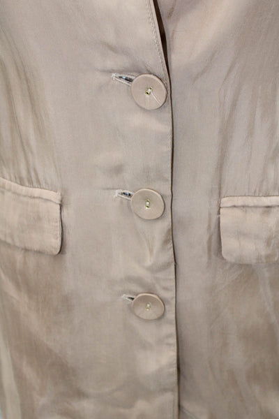 Dissh Womens Three Button Back Slit Light Weight Jacket Mocha Beige Size 6