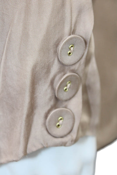 Dissh Womens Three Button Back Slit Light Weight Jacket Mocha Beige Size 6