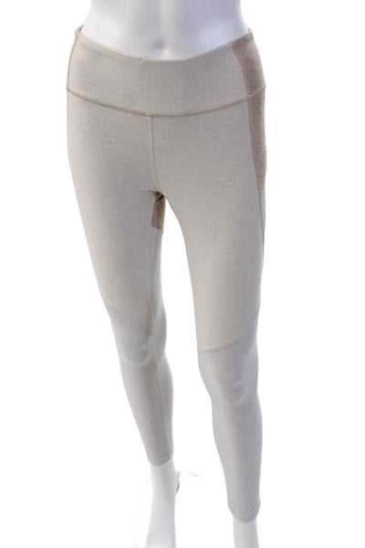 Outdoor Voices Womens Striped High Rise Pull On Leggings Beige Grey Size Small