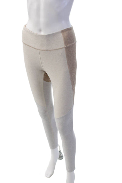 Outdoor Voices Womens Striped High Rise Pull On Leggings Beige Grey Size Small