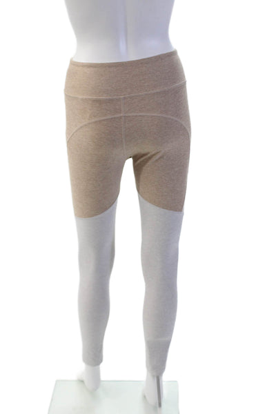 Outdoor Voices Womens Striped High Rise Pull On Leggings Beige Grey Size Small