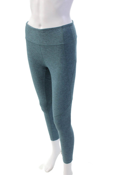 Outdoor Voices Womens Striped Pull On Cropped Leggings Blue Black Size Small