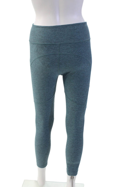 Outdoor Voices Womens Striped Pull On Cropped Leggings Blue Black Size Small