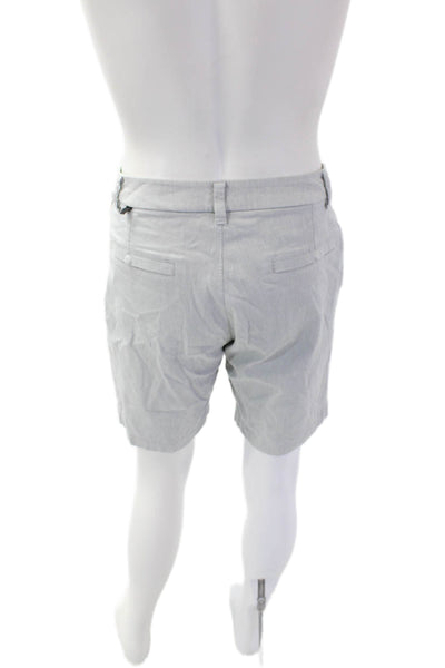 Lululemon Mens Cotton Zip Button Lined Pleated Dress Shorts Gray Size L
