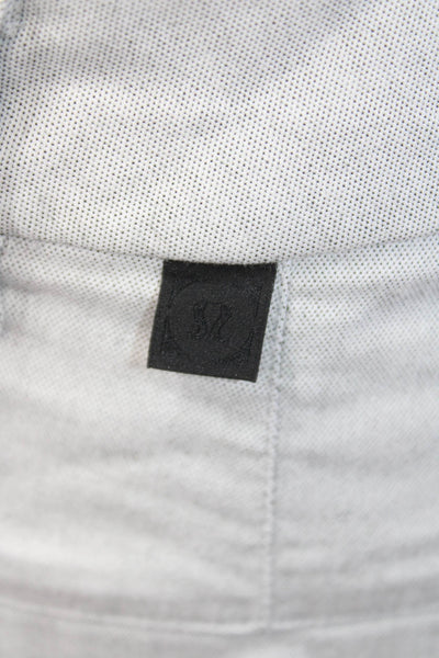 Lululemon Mens Cotton Zip Button Lined Pleated Dress Shorts Gray Size L