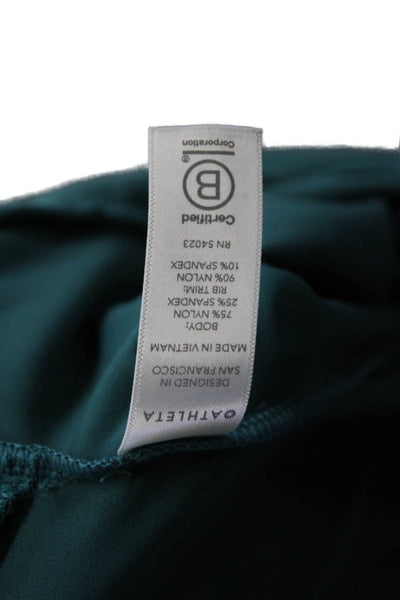 Athleta Womens Long Sleeve Front Zip Mock Neck Light Jacket Green Size Small