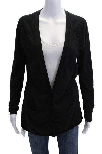 Comptoir Des Cotonniers Womens Cardigan Sweater Black Cotton Size Extra Large