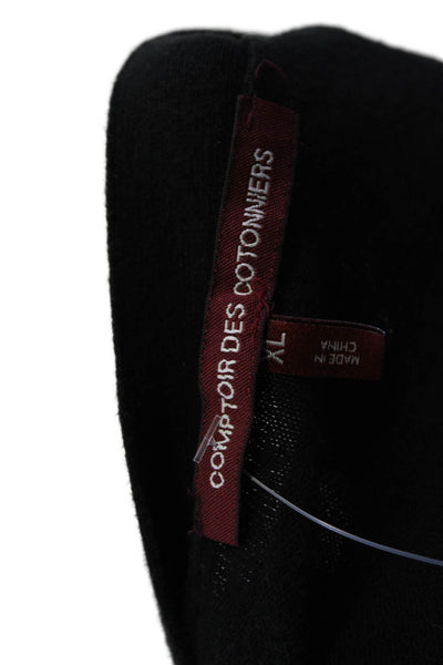 Comptoir Des Cotonniers Womens Cardigan Sweater Black Cotton Size Extra Large