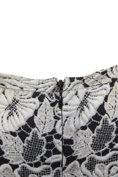 Stella McCartney Womens Floral Print Short Sleeves Dress Black White Size Small
